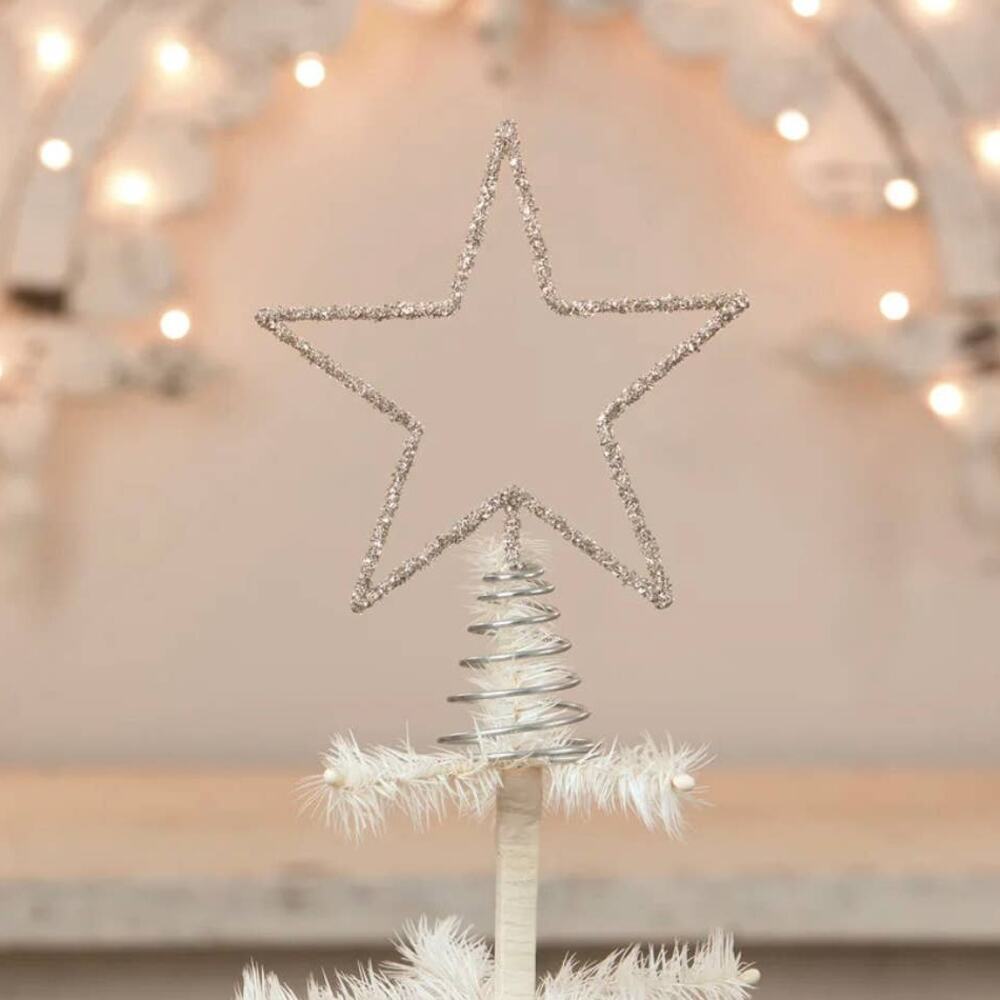 Bethany Lowe Silver Star Wire Tree Topper Christmas New